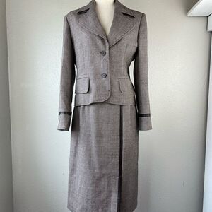 Harve Benard Three Piece Matching Wool Blazer, Skirt, and Pants EUC